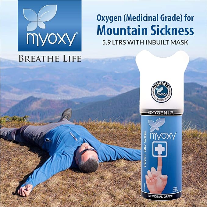 Portable Oxygen Can, Portable Canister of Clean Oxygen with Inbuilt mask (11.8 Litres, Pack Of 2) - Image 5