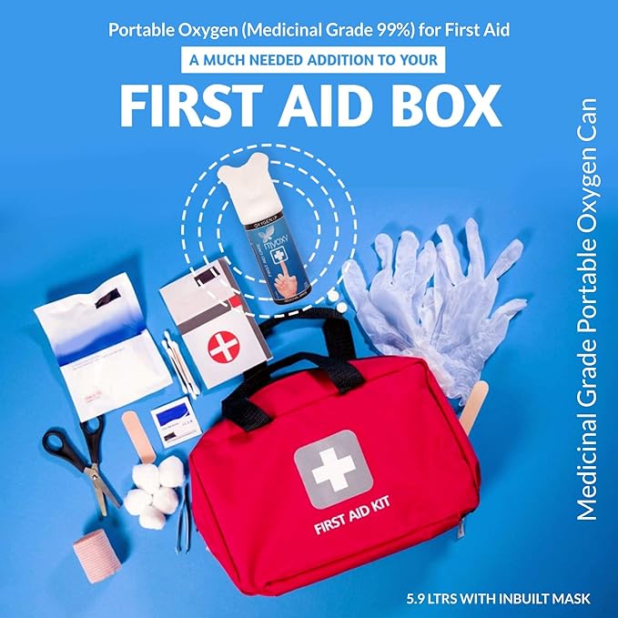 Portable Oxygen Can, Portable Canister of Clean Oxygen with Inbuilt mask (11.8 Litres, Pack Of 2) - Image 6