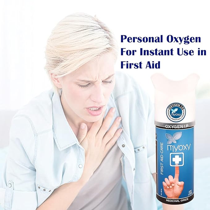 Mini Oxygen Can cylinder Portable Canister with Inbuilt mask Blue(5.9 Litres, Pack Of 1) - Image 3