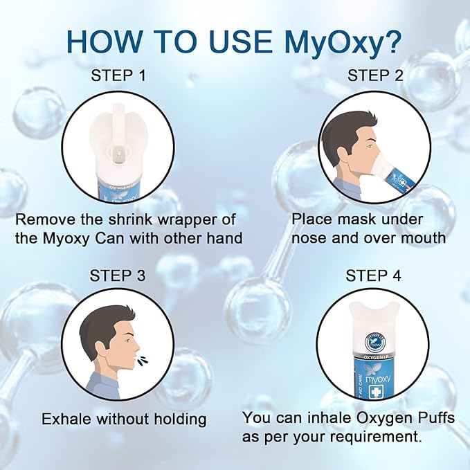 Mini Oxygen Can cylinder Portable Canister with Inbuilt mask Blue(5.9 Litres, Pack Of 1) - Image 6