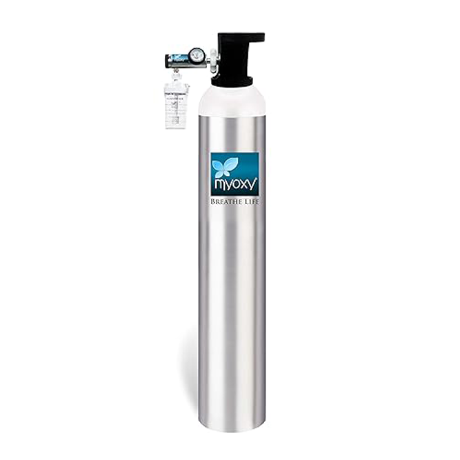 MyOxy Oxygen Cylinder Light Weight Aluminium Oxygen Cylinder 330 Litres with Humidifier and Bag(Pack of 1, 330 Litres)