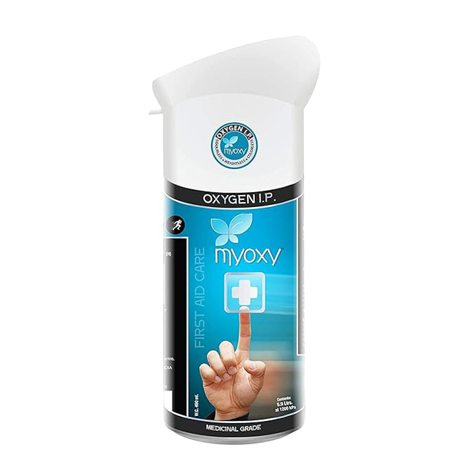 MyOxy Portable Natural Oxygen Can, 5.9 Litres Of Compressed Oxygen Cylinder for Mountain or High Altitude Sickness