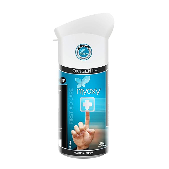 MyOxy Mini Oxygen Can cylinder Portable Canister with Inbuilt mask Blue(5.9 Litres, Pack Of 1)